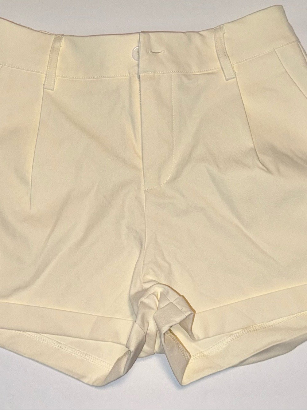 Express Cream High-Rise Tailored Shorts